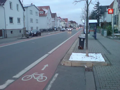 Cycle Lanes Through Erzhausen Mainstreet