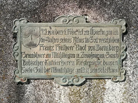 D Bw Kn Mühlingen Grabplatte Des Franz Freiherr Buol Von Berenberg