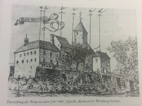 Darstellung Burg Wernberg Aus Dem Jahr 1667 Quelle Marktarchiv Wernberg Köblitz