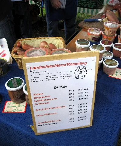 Deu Riddagshausen Klostermarkt Erntedankfest Wurstwaren Mit Preisliste Msz101003