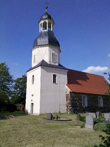 Dorfkirche Klitzschena Turm Hochkant Im Juli 2020
