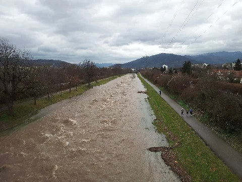 Dreisam Mit Hochwasser