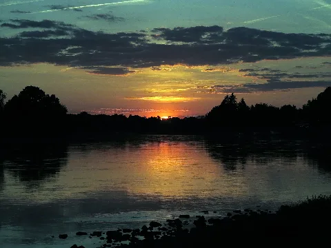 Dresden Niederpoyritz Elbe Sunset 2012 0528 D