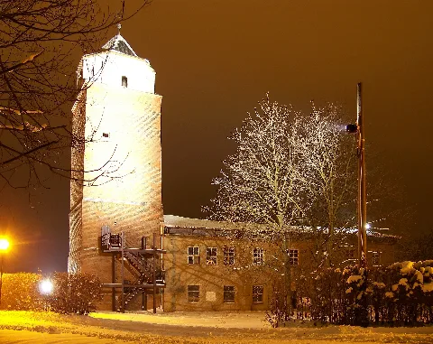 Eilenburg Burg Mauerturm Amtshaus Nacht