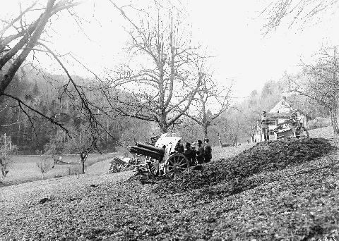 Eine Batterie 15Cm Haubitzen In Stellung Beim Wirkungsschiessen Ch Bar 3240175