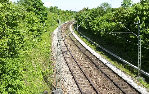 Electrified Rail Track In Munich