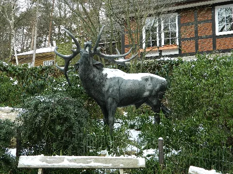 Elk Sculpture At Wildpark, Hamburg, Germany