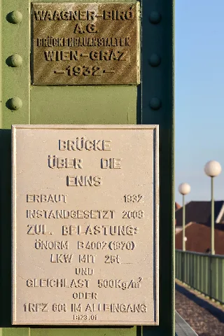 Enns Brücke Schild
