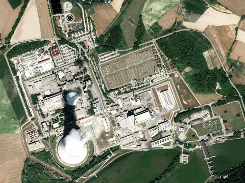 Essenbach Kraftwerk Aerial