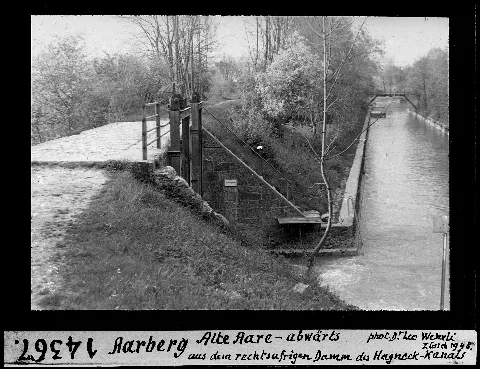Eth Bib Aarberg, Alte Aare Abwärts, Aus Dem Rechtsufrigen Damm Des Hagneck Kanals Dia 247 14367
