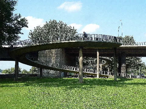 Fahrradauffahrten Zur Theodor Heuss Brücke In Düsseldorf Panoramio