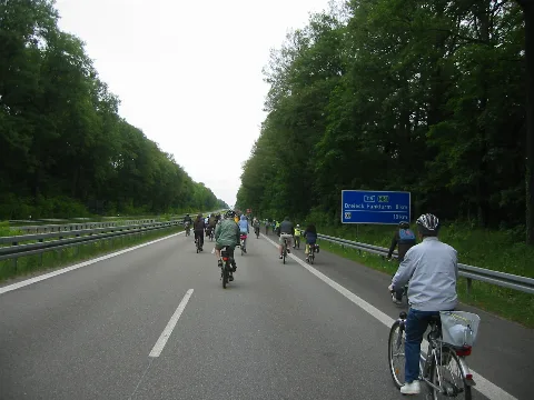 Fahrradsternfahrt 2012 Auf Der Avus A115 8Km Vor Dem Dreieck Funkturm