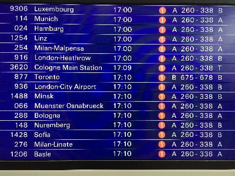 Flughafen Frankfurt Anzeigetafel