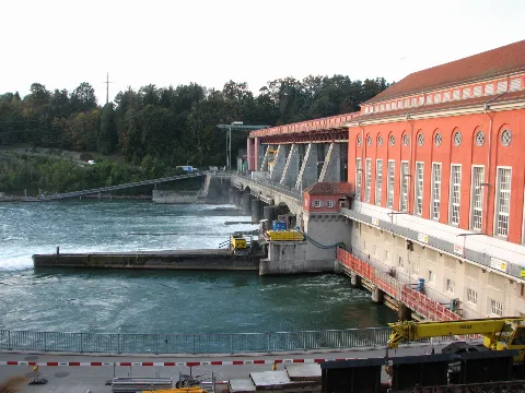 Flusskraftwerk Rheinsfelden Am Hochrhein Zwischen Eglisau Und Hohentengen