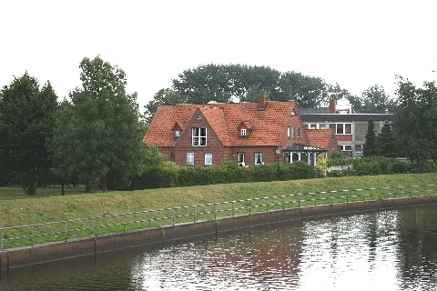 Friedrichstadt, View From The Blue Bridge To Houses On The Westersielzug