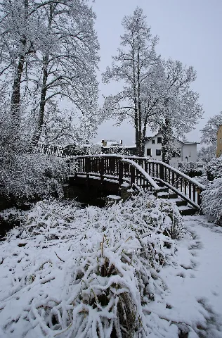 Fußgängerbrücke. Bergmannsplatz In Hohndorf, Sachsen 2H1A4951Wi