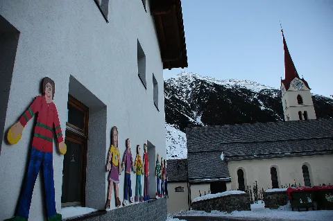 Galtur, Local Primary School And Church In The Morning Panoramio