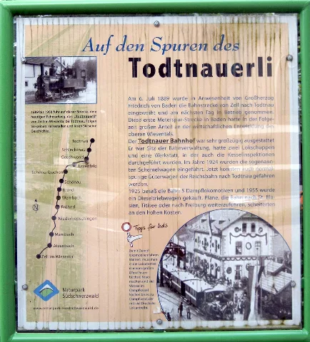 Geschichtstafel Zum Todtnauerli, Am Heutigen Busbahnhof Todtnau