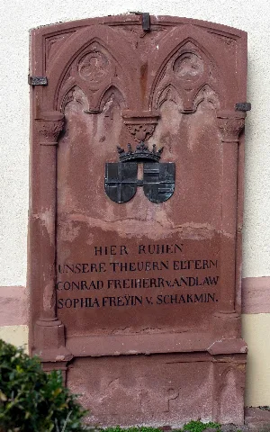 Grabstein Für Conrad Von Andlau Und Gattin Sophia An Der Martin Luther Kirche In March Hugstetten