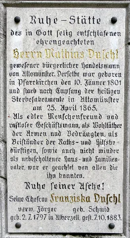 Grabstein Loretokapelle Altomünster 02