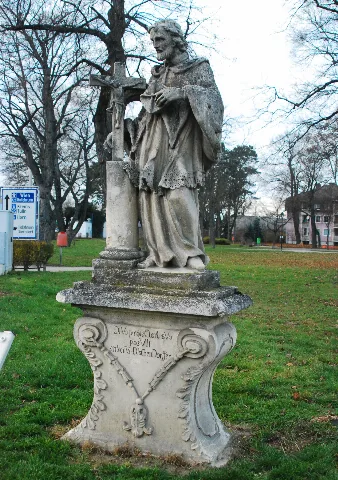 Guentherz 2012 12 01 0285 Stockerau Josef Wolfik Straße Statue Johannes Nepomuk