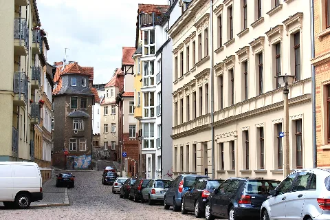 Halle (Saale), Adam Kuckhoff Straße, View To The Marthastraße