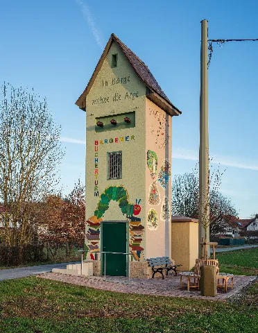 Helmstadt Bargen Bargen Bücherturm Von Westen Mit Abendlicht