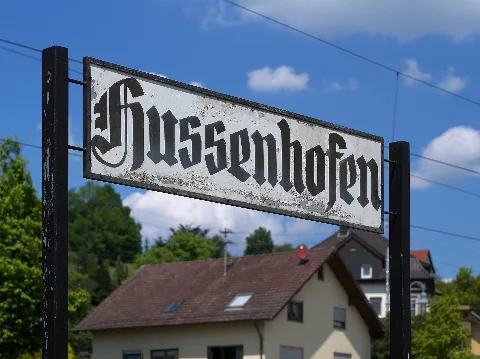 Hussenhofen Railway Sign