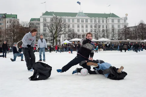 Ice Soccer On The Alster