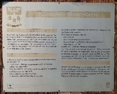 Infotafel Flurbereinigung Höfen