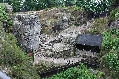 Inner Courtyard Of The Castle With The Cistern Felsenburg Neurathen Bastei (Sachsen) Germany 26 June 2011