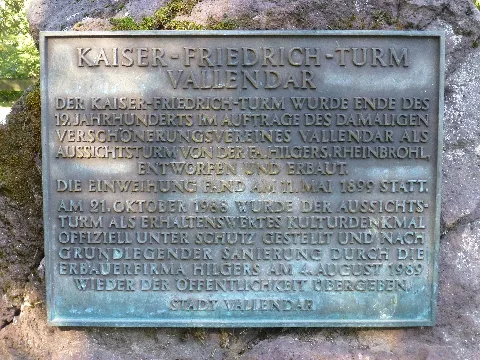 Kaiser Friedrich Turm (Vallendar) 02 Tafel