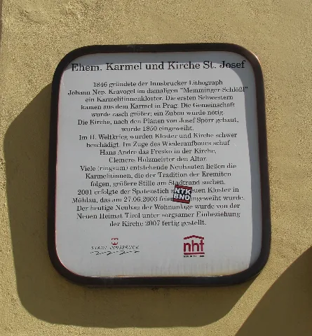 Karmelitinnenkirche Innsbruck Infotafel