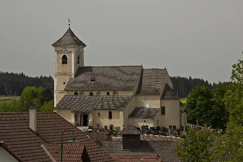 Kath. Pfarrkirche Hl. Martin Und Friedhof In Purk Südansicht
