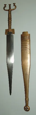 Keltischer Dolch Und Scheide Aus Hochdorf 36