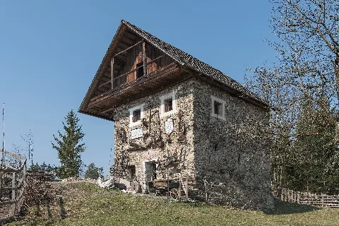 Implement shed (former granary, built in 1600) in Ponfeld, 14th borough Wölfnitz, statutary city Klagenfurt, Carinthia, Austria, EU