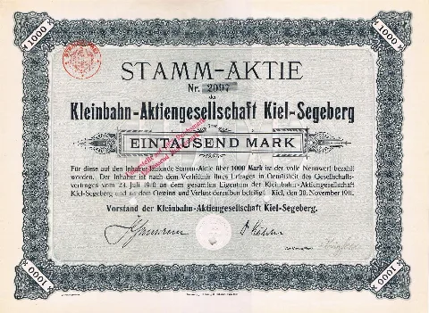 Kleinbahn Kiel Segeberg (Stammaktie)