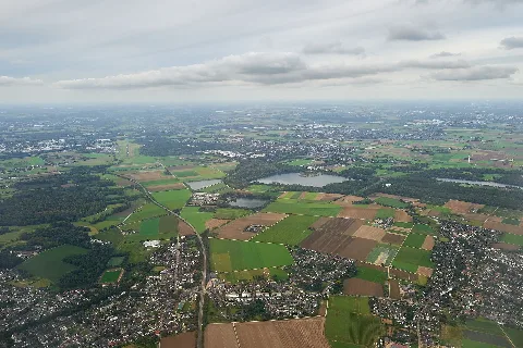 Aerial view of Korschenbroich-Kleinenbroich in the Rhein-Kreis Neuss, Germany