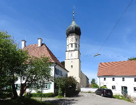 Kutzenhausen Rommelsried Am Herzogberg Nr 12 Pfarrhaus, Kirche, Nr 8 V O