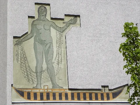 Linz Urfahr Sgraffito Donauweibchen Von Johann Hazod