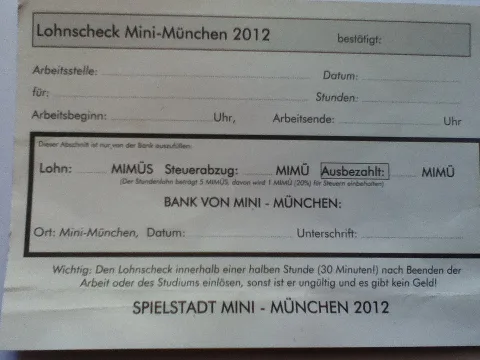 Lohnscheck Minimünchen