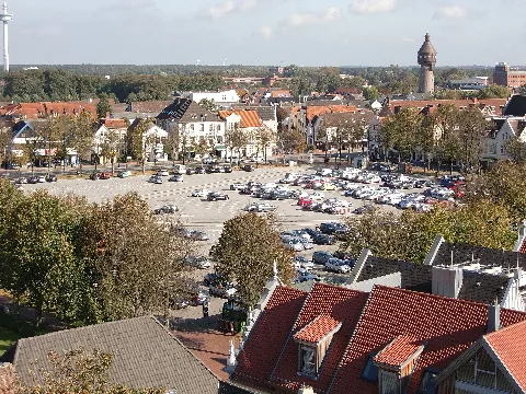Marktplatz In Heide, Blick Vom Rathausdach Richtung Nordosten; Rechts Im Hintergrund Der Wasserturm