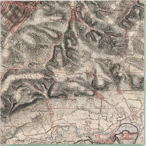Blatt Nr. 116 aus den Meilenblättern von Sachsen, Stempel: Königl. Pr. Gr. Generalstab Karten-Archiv