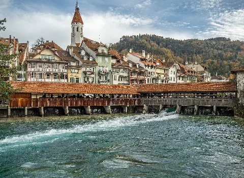 Mühleschleusenbrücke Über Die Innere Aare, Thun Be 20221108 Jag9889 Horizont