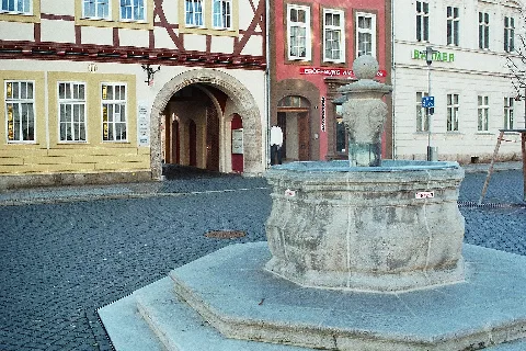Mühlhausen Thüringen, Brunnen Auf Dem Untermarkt
