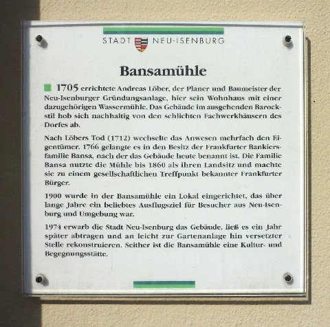 Neu Isenburg Bansamuehle Infoplakette