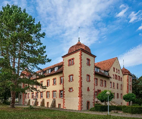 Oberderdingen Flehingen Wasserschloss Ansicht Von Süden Mit Abendsonne