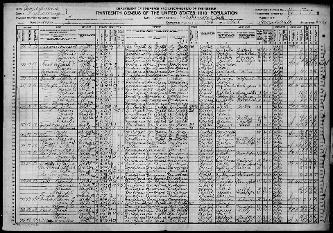 Surname, Given Name; Family Number; Age; Birth Year; Place of Birth OConner, Margaret; 13; 62; 1848; Ireland OConner, Simon; 13; 33; 1877; Pennsylvania OConner, Thomas; 13; 25; 1885; Pennsylvania OConner, Anna; 13; 23; 1887; Pennsylvania OConner, Francis; 13; 21; 1889; Pennsylvania Gaul, Asakiah K; 14; 63; 1847; Pennsylvania Gaul, Ellenor; 14; 45; 1865; Pennsylvania Crossmore, James; 14; 21; 1889; Pennsylvania Young, Eliza; 14; 80; 1830; Pennsylvania Smith, Shirley G; 15; 27; 1883; Ohio Smith, Marion; 15; 27; 1883; Pennsylvania McLaughlin, Charles J; 16; 50; 1860; Pennsylvania McLaughlin, Margaret; 16; 47; 1863; Pennsylvania McLaughlin, Marie; 16; 22; 1888; Pennsylvania McLaughlin, Anna; 16; 21; 1889; Pennsylvania McLaughlin, John C; 16; 20; 1890; Pennsylvania McLaughlin, Bernardine; 16; 17; 1893; Pennsylvania McManigal, John; 17; 83; 1827; Ireland McManigal, Mary; 17; 68; 1842; Ireland McManigal, Mary; 17; 38; 1872; Pennsylvania McManigal, Anna; 17; 36; 1874; Pennsylvania McManigal, Charles; 17; 32; 1878; Pennsylvania Ziegelbauer, John; 18; 38; 1872; Germany Ziegelbauer, Wilhelmina; 18; 48; 1862; Germany Ziegelbauer, Emily; 18; 15; 1895; New Jersey Rhen, Ellen; 19; 46; 1864; Pennsylvania Hadner, Florence; 19; 27; 1883; Pennsylvania Fleming, Edward; 19; 53; 1857; Pennsylvania Pottle, Alta E; 20; 85; 1825; Ohio Thompson, Lucy; 20; 77; 1833; Pennsylvania Thompson, Wilbur; 21; 47; 1863; Pennsylvania Thompson, Carrie M; 21; 48; 1862; Pennsylvania Thompson, Howard F; 21; 22; 1888; Pennsylvania Doorly, Catherine; 22; 48; 1862; Pennsylvania McCormick, Alfred; 22; 42; 1868; Pennsylvania McCormick, Ada; 22; 48; 1862; Maine Cooper, John H; 22; 26; 1884; Pennsylvania Cooper, Nancy; 22; 22; 1888; Pennsylvania Ada, Edward; 23; 45; 1865; Pennsylvania Ada, Jennie; 23; 43; 1867; Pennsylvania Ada, Bessie; 23; 23; 1887; Pennsylvania Ada, Howard E; 23; 20; 1890; Pennsylvania Hinkle, Rachel; 23; 75; 1835; Pennsylvania Fortney, Oliver E; 24; 50; 1860; Pennsylvania Fortney, Agnes R; 24;