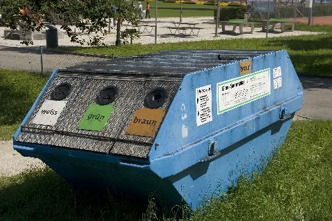 Recycle Bin In Spiez, Switzerland