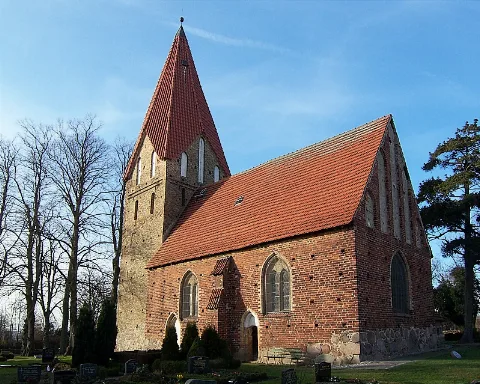 Stäbelow Kirche Bei Westsonne